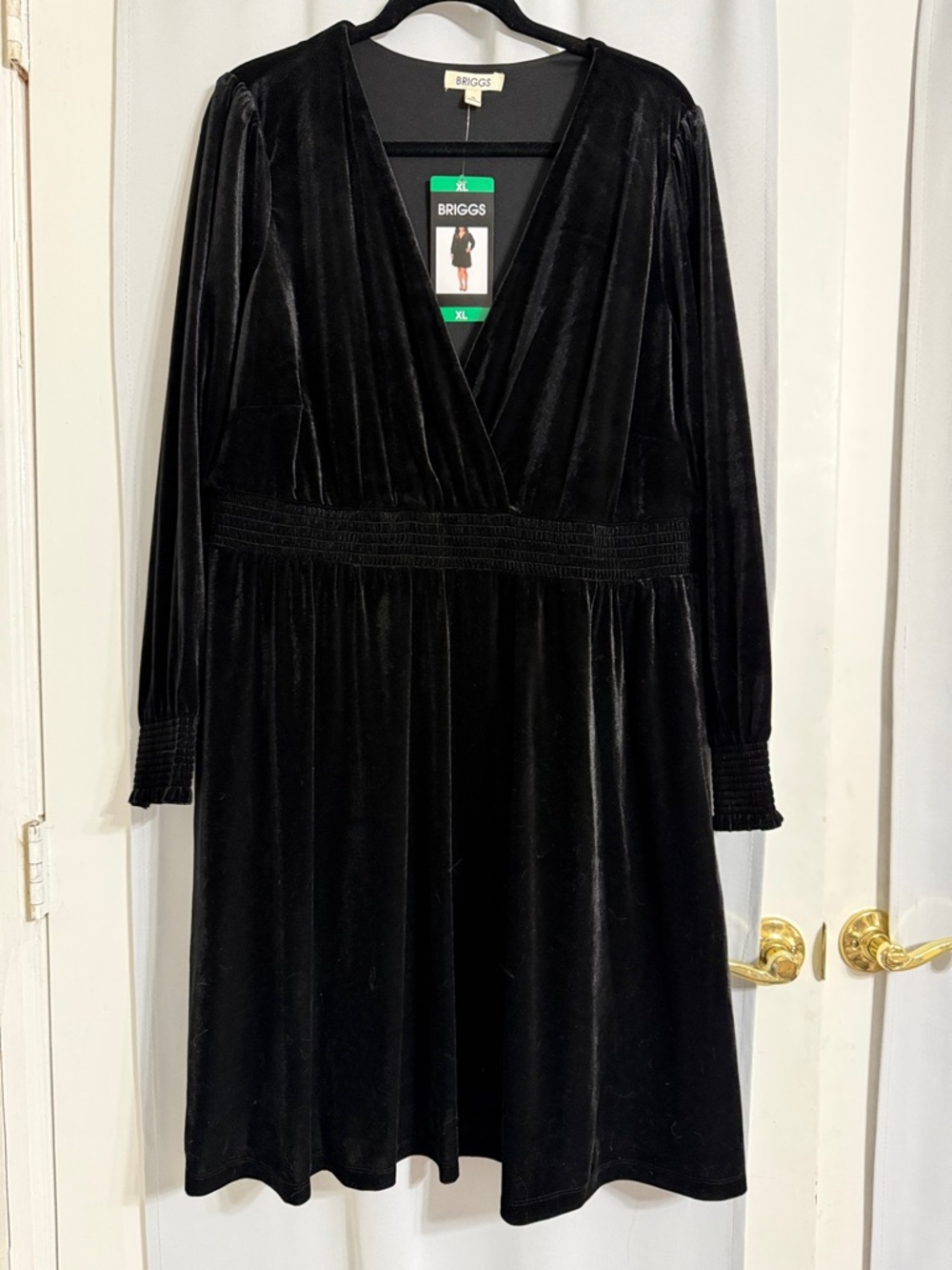 Briggs New York Black Velvet Mini Wrap Dress